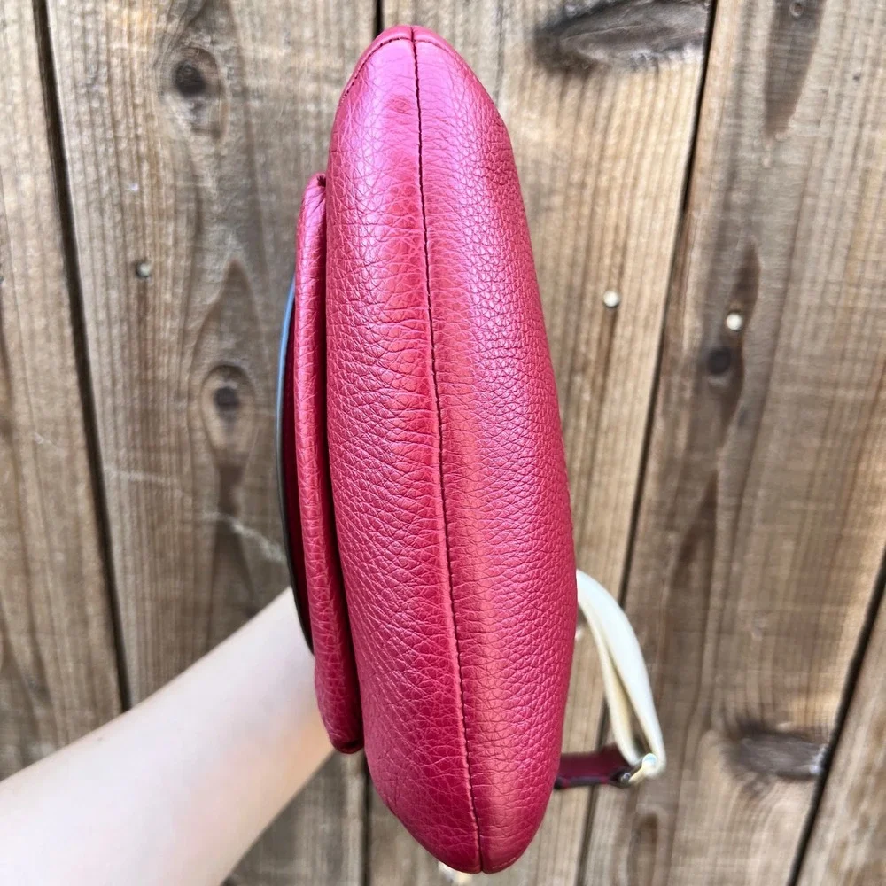 Coach Park F49170 Red Pebbled Leather Swingback Small Crossbody Shoulder Bag